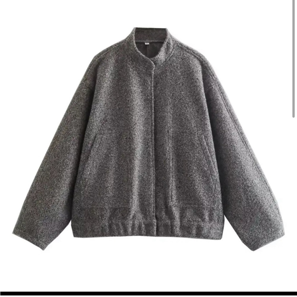 Viral Zara Oversized Bomber (Grey) - Picture 2 of 4